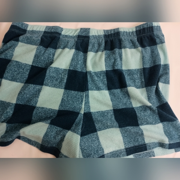 EDDIE BAUER Country Blue Plaid Preppy Clueless Cozy Soft Sleep Shorts (#695) - Picture 5 of 6